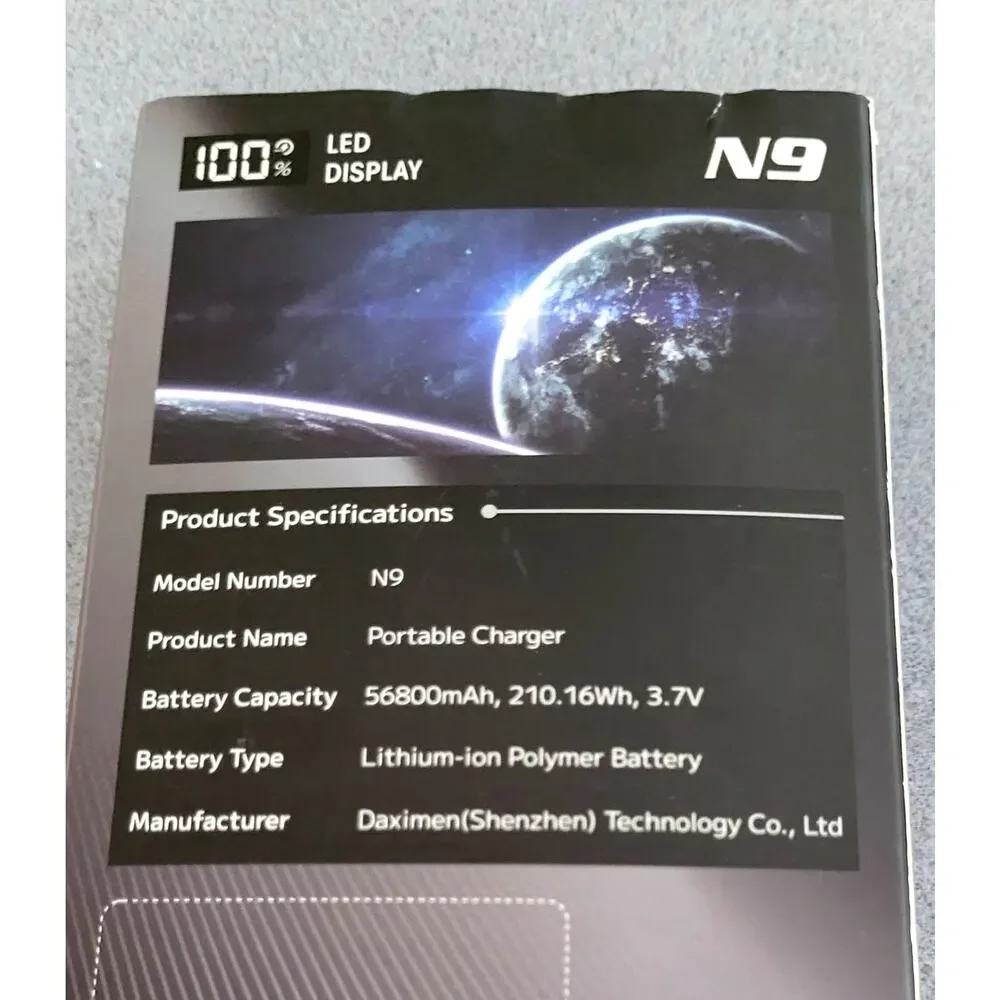 MOIHOSSO 56800mAh Portable Chgr/Power Bank-22.5W Fast Charge w/USB&C LED Display